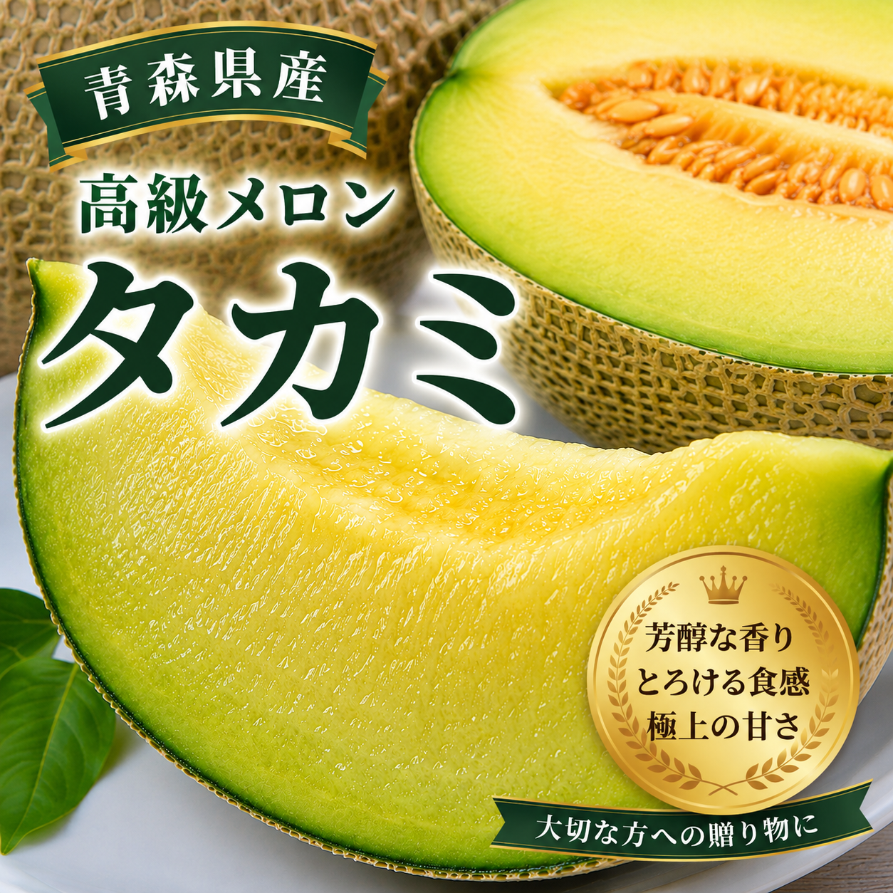 【予約商品】【送料無料】青森県産 高級「タカミメロン」