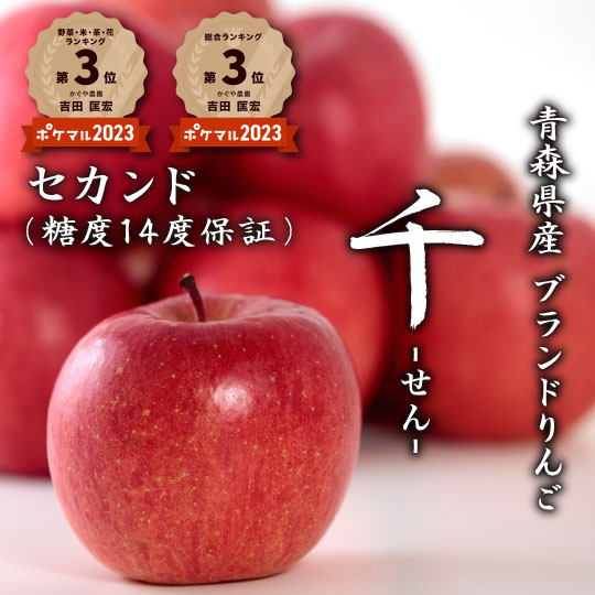 【送料込み】ブランドりんご「千」セカンド 糖度14度保証
